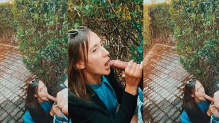 Public Park Blowjob, Swallows Cum, Plays with Balls