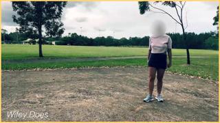 Shaved Pussy✌ Takes the Court, Wife's Unlaced Passion Revealed in Mini Skirt Frenzy