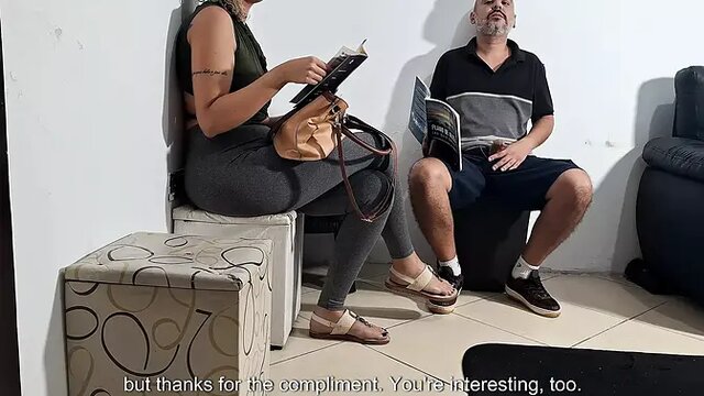 Flash of dick in the dentist's waiting room and she groped it 