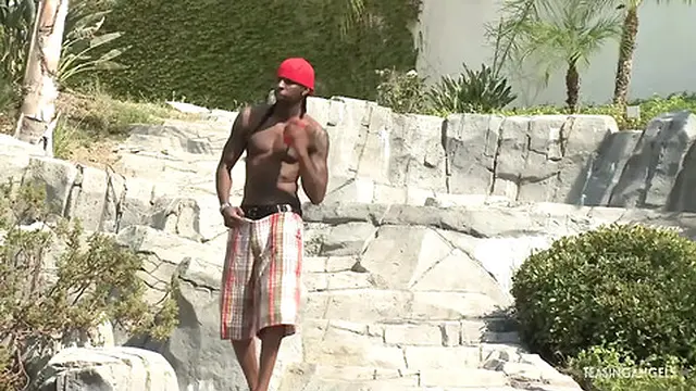 Interracial pair joins a foursome after leaving the pool party