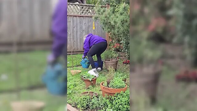 Sexy mature gardener flashes her perfect body