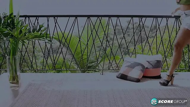 Busty Latina dancer gets her huge breasts slapping and sounding