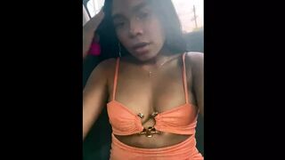 Fucking my Pussy in a Taxi with a Dildo - Driver Agrees to Film