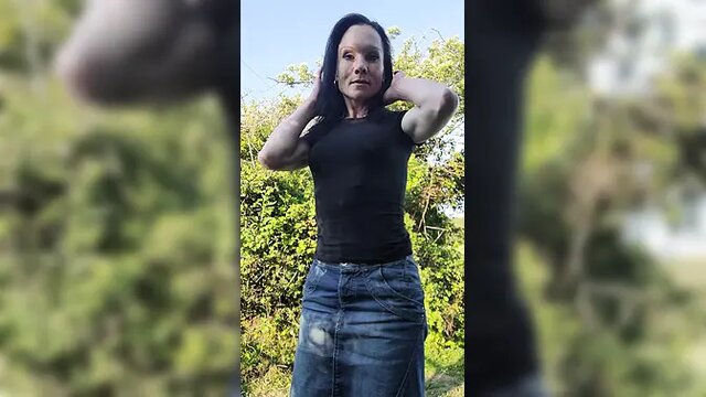 slutty tattooed girl squirts in public from countryside pussy play