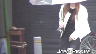 Japanese girls can't resist urinating in public restrooms