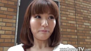 Japanese amateur babe shows upskirt and panties in public