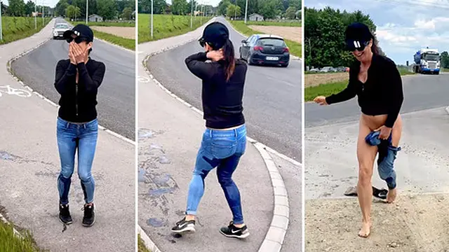 Public Pissing Blooper Caught by Passing Cars! Timing Gone Wrong