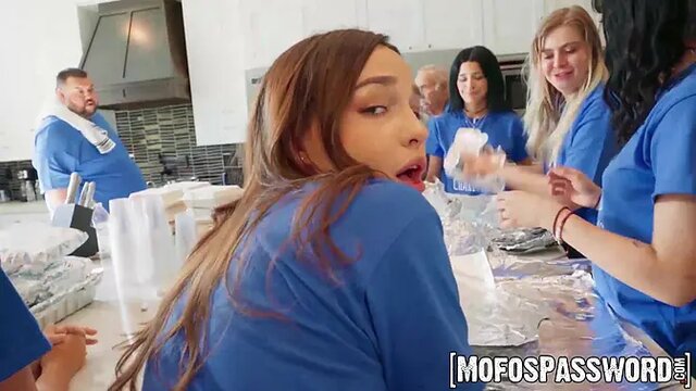 Brunette teen Rissa May deepthroats and humps cock