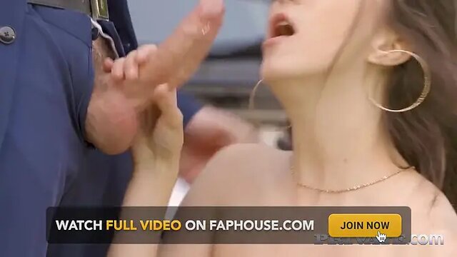 Gorgeous Lina Luxa's car fixed by a huge, hard cock