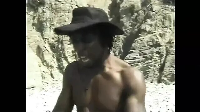 Black slut gets large black shaft in outdoor fuck