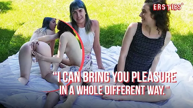 Canadian spouses enjoy wild lesbian strapon action in nature