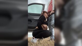 Suck Dick TWICE in 1 Day! Roadside and at Camp!