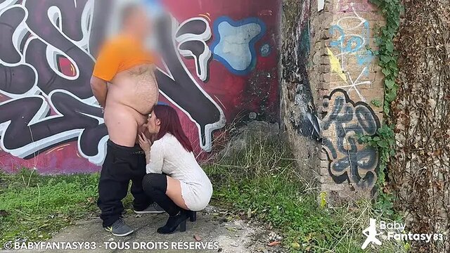 Horny French amateur's sloppy blowjob leads to premature cum