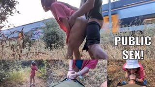 WHAT THE FUCK ARE YOU LOOKING AT! Fucked by a stranger along the railroad!