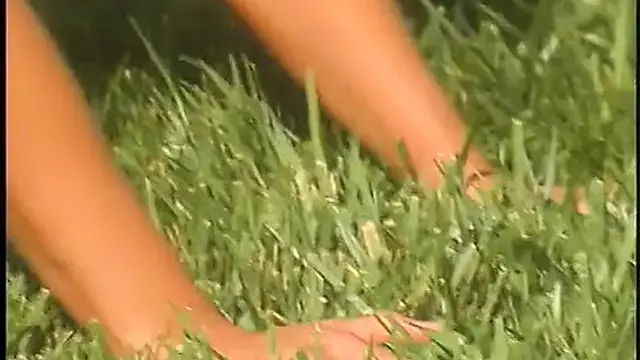 Hot milf enjoys deep throat on the lawn