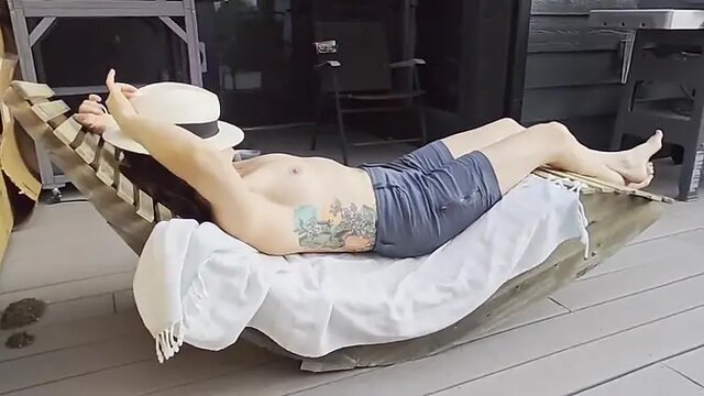 Little redhead slut takes my massive cock on the rooftop