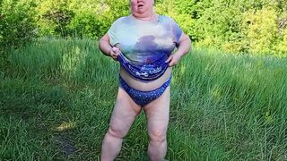 the neighbor stripped in the park and made a public urination scene