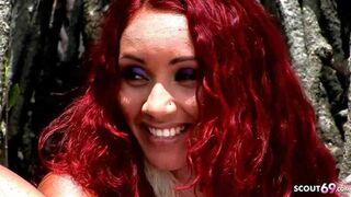 Redhead Curly Hair Latina Teen Marcia Rough Has Outdoor Sex at the Beach