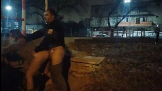 woman undressed in the street seducing strangers caught by cops