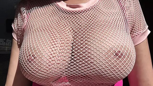 Italian MILF with big natural tits shows off and bounces them
