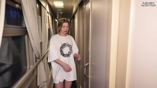 Unexpected Teen Sex on the Train  Wet T-shirt