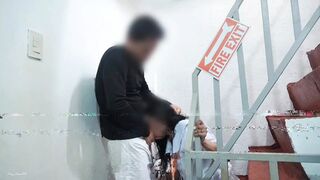 Risky Public Outdoor Sex, Hardcore Fucked Student Rider Fire Exit