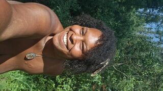 PRIMAL BLACK BBW HAS FUN & PLAYS IN NATURE NUDE