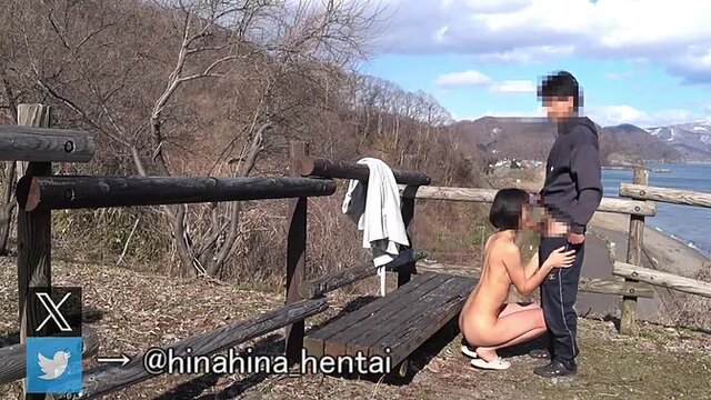 Asian girl seen by dump truck while getting nailed doggy style outdoors
