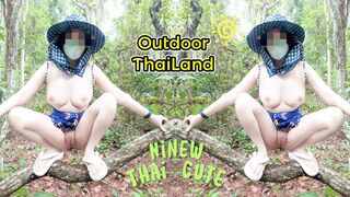 Amateur Thai villagers have sex in the forest public 4K 18+