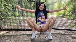 Naked Outdoors with Wide Open Pussy Showing My Cervix and Pissing