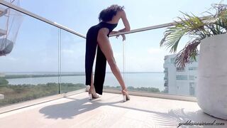 My Legs Over Pussy- Ebony Femdom Goddess Rosie Reed Pussy Denial with Her Long Legs