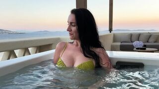 in a hot tub with sexy stepmom