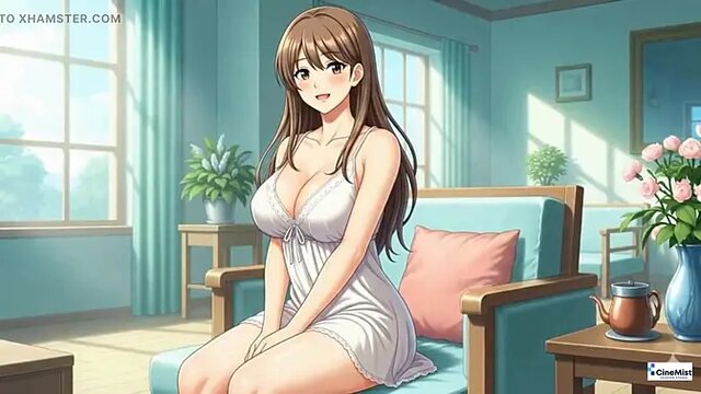 Beautiful Japanese MILF fucks her husband in animated romance