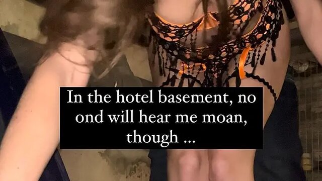 Secret seduction in hotel basement ends in a quick fuck
