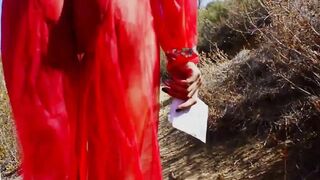 Hot outdoor fuck for a slut eager to suck