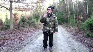 Lovely big ass brunette loves outdoor fuck