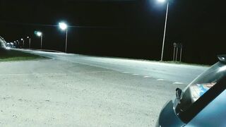 Risky Masturbation in Car Near the Road