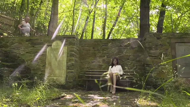 Lovely big ass brunette fucked outdoor in the woods