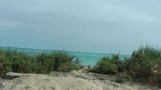 Watching on the beach as Isa has fun