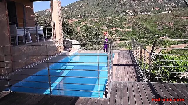 All-natural redheaded beauty gets fucked in a jacuzzi