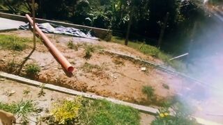 Britanny Has a Squirt in the Patio of Her House