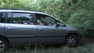 Brunette German slut with huge boobs gets fucked in nature