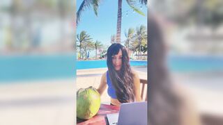 Sexy, young, poolside beauty gets soaked, goes wild, crazy body worship and nasty oral😜 sex fun