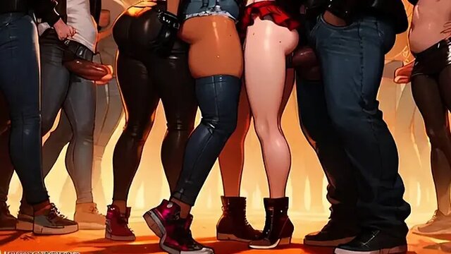 Gothy babe's huge tits bounce while getting fucked at concert