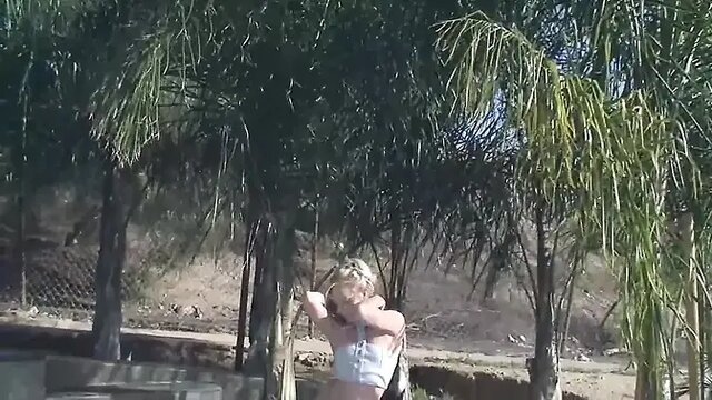 Sexy young bitch gets hard anal sex outdoors