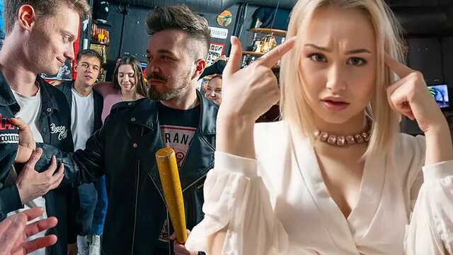 Hot blonde seduces stranger in public, enjoys fucked hard