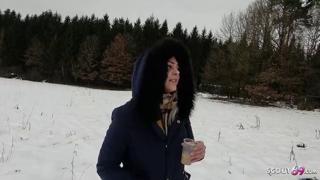 Teen German tramp sucks random dude's cock🍆 in public, POV oral😜
