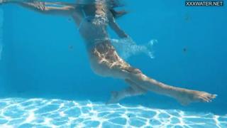 Bonnie's Tight Petite Brunette Swim Session