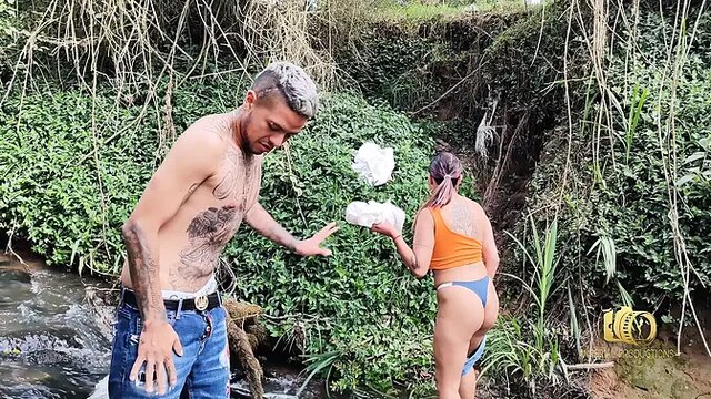 Wild outdoor sex with big-titted sister-in-law