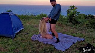 Step-sis strips and gets thoroughly fucked in the woods